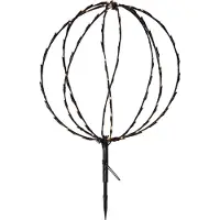 Star Trading Luz LED para espigão de chão Esfera, Ø 40 cm, bateria de metal preta