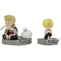 Banpresto Figura Colecionável Sanji &amp; Zeff World Collectable Stories One Piece 6 Cm