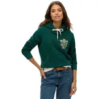 Superdry para mulher. W2012534A Moletom com capuz Summer Garden verde (XS), Casual, Algodão, Turquesa