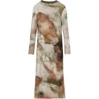Desigual , Vestido gola alta, AlgodÃO, Marrom, M