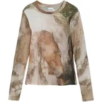 Desigual , Camiseta de gola alta cavalo, AlgodÃO, Marrom, XL