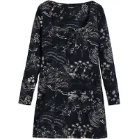 Desigual , Vestido curto decote quadrado, AlgodÃO, Preto, L