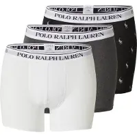 Ralph Lauren para homem. 714830300075 Conjunto de 3 boxers preto, branco, cinzento, boxers de algodão elástico preto, branco, cinzento