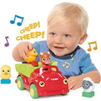 Tomy , Sort N Pop, Farmyard Friends, Carrinho de brinquedo, 12+ meses