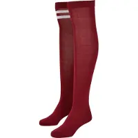 Urban Classics Meias pelo joelho borgonha / vermelho escuro / branco