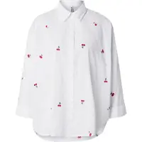 ONLY Blusa 'ONLNew Lina' oliveira / vermelho escuro / branco
