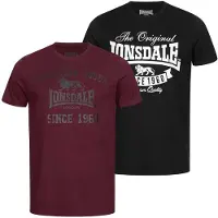 Lonsdale Camisa 'Torbay' oliveira / bordeaux / preto / branco