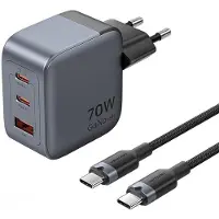 Vention Carregador De Parede Fjah0-eu Usb-c/a/hdmi Gan 60w/5w/4k@ Usb-a E Usb-c 60hz