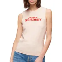Superdry para mulher. W6011834A T-shirt Sport Luxe Graphic rosa (L), Casual, Algodão, Sem mangas / correias