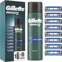 Gillette Conjunto de gel de barbear Mach3 Extra Comfort (8 peças) - 200ml