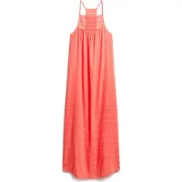 Superdry para mulher. W8011672A Vestido de praia comprido com decote halter coral (XS), Casual, Viscoso, Sem mangas / correias