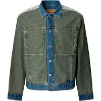 Pepe Jeans para homem. PM403155 Casaco reversível W11 azul, verde (XXL), Casual, Algodão, Denim, Sustentável
