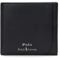 Ralph Lauren para homem. 405963229001 Carteira de couro CN preta (OSFA), Preto, Casual, Pele