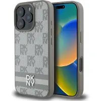 DKNY Capa De Telefone Pu Leather Checkered Pattern And Stripe Iphone 16 Pro