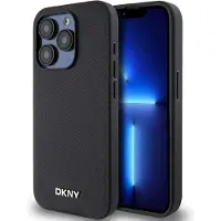 DKNY Capa De Telefone Pu Leather Metal Logo Magsafe Iphone 15 Pro Max