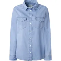Pepe Jeans para mulher. PL304894PG5 Camisa azul normal (XS), Casual, Algodão, Manga comprida, Sustentável