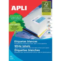 APLI Etiquetas | 105 x 57 mm Brancas 100 etiquetas