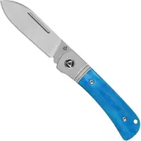 QSP Knife Hedgehog Spear Point 142SP-D, Satin 14C28N, Blue Bone, navalha slipjoint