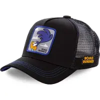 Capslab Boné 'Gorra collab negra correcaminos bordado frente trucker visera curva' preto