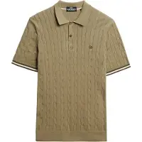 Superdry para homem. M1110441A Pólo verde com textura (XL), Casual, Algodão, Manga curta