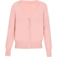 NAEMI Casaco de malha rosa claro / branco pérola