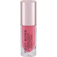 Makeup Revolution Pout Bomb Brilho Labial Plumping com Brilho Intenso Cor Pêssego 4,6ml