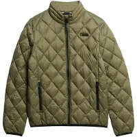 Superdry para homem. M5012145A Jaqueta Diamond Acolchoada verde (M), Casual, Náilon