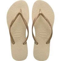 Havaianas Chinelos de dedo 'Slim' areia / ouro