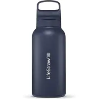 LifeStraw Go Aegean Sea GOST-1L-SEA Stainless Steel, garrafa de água com filtro de 2 fases, 1L