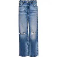 Superdry para mulher. W7011013A Calças de ganga azuis de perna larga (28/32), Azul, Casual, Algodão orgânico, Sustentável
