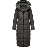 MARIKOO Sobretudo de inverno 'Nadeshikoo XVI' cinzento escuro / preto / branco