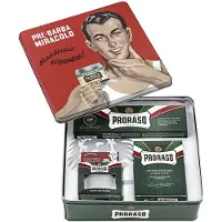 Proraso Conjunto de Barbear Verde - Conjunto de Presente de Barbear Clássico - 350 ml