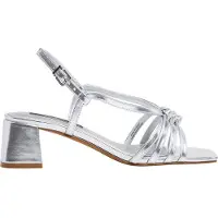 Pepe Jeans para mulher. PLS90683 Sandálias Zoe Metal Prata (40), 5 a 8cm, Fivela, Casual, Sapatos de Festa