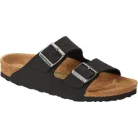 Birkenstock Sapato aberto 'Arizona Vegan Birkibuc Narrow Fit Earthy Black' preto
