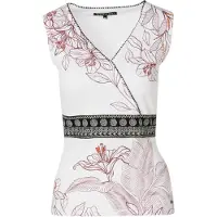 KOROSHI Top malva / laranja / preto / branco