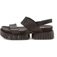 Art para mulher. 118811101003_001 1881 Madeira sandálias de couro preto (40), 3 a 5cm, Velcro, Casual