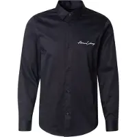 Armani Exchange para homem. XM001224AF10192UB101 Camisa elástica azul-marinho (M), Casual, Algodão, Clássico, Manga comprida