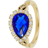Victoria Hyde Anel ' Water drop ' azul / ouro