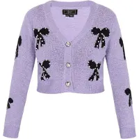Faina Casaco de malha roxo / preto / branco pérola