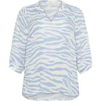 KAFFE CURVE Blusa 'Edina' azul claro / branco