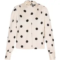 NAEMI Blusa 'Fashion Look' preto / branco lã