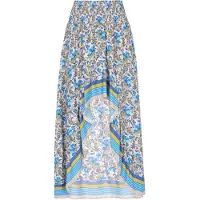Usha Saia 'Festival Look' creme / azul / aqua / amarelo / roxo
