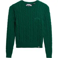 Superdry para mulher. W6110685A Pulôver Essentials Slim verde (XS), Casual, Acrílico