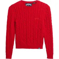 Superdry para mulher. W6110685A Pulôver Essentials Slim vermelho (XS), Casual, Acrílico
