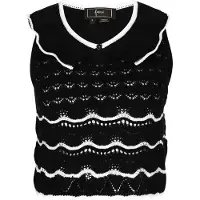 Faina Top de malha 'Fashion Look' preto / branco
