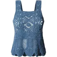 Pepe Jeans para mulher. PL702291 Top Azul azeitona (M), Casual, Algodão, Sem mangas / correias