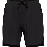 Norrøna - Vestuário trail corrida mulher - Senja Flex1 8" Shorts W Caviar Black para Mulher - Nylon - Tamanho S - Preto