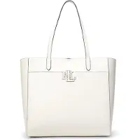 Ralph Lauren para mulher. 431960183003 Bolsa tote Cameryn grande couro granulado branco sujo (OSFA), Casual, Pele
