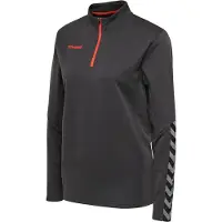 Hummel Sweatshirt de desporto 'Authentic' cinzento / verde escuro / preto / branco