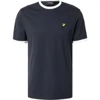 Lyle & Scott Camisa 'Ringer' navy / amarelo / branco